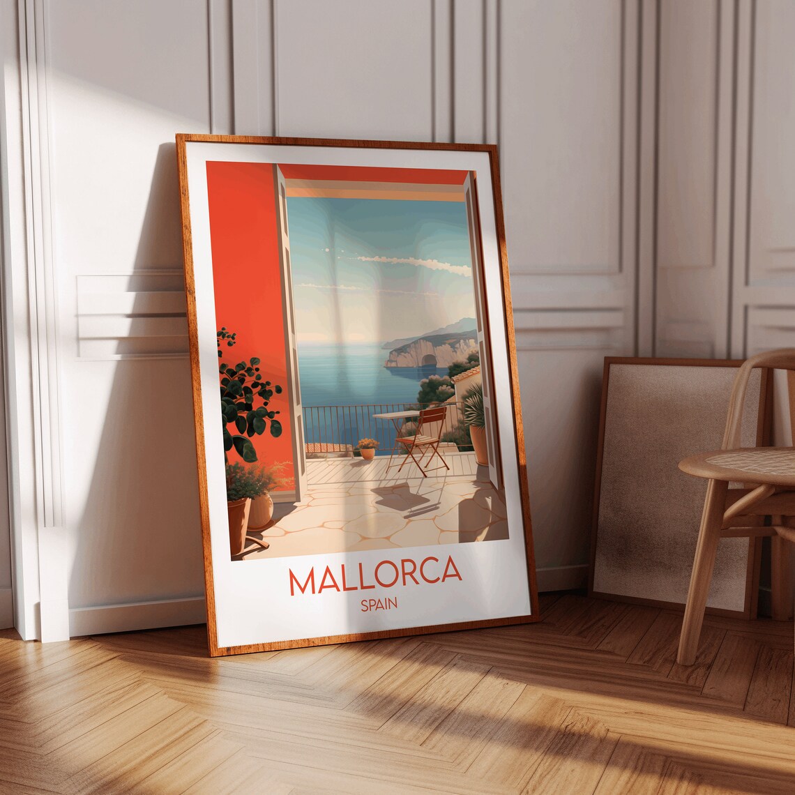 Mallorca Spain Terrace Balcony Sea View Coastal Travel Poster - Image 4