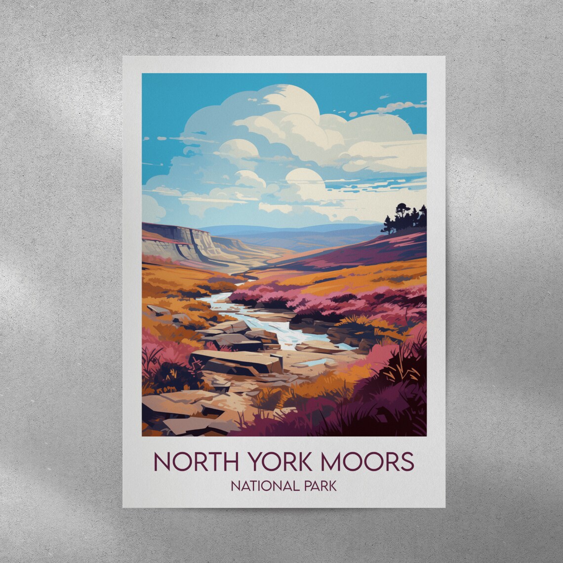 North York Moors National Park Heather Moorland Travel Poster Art - Image 4