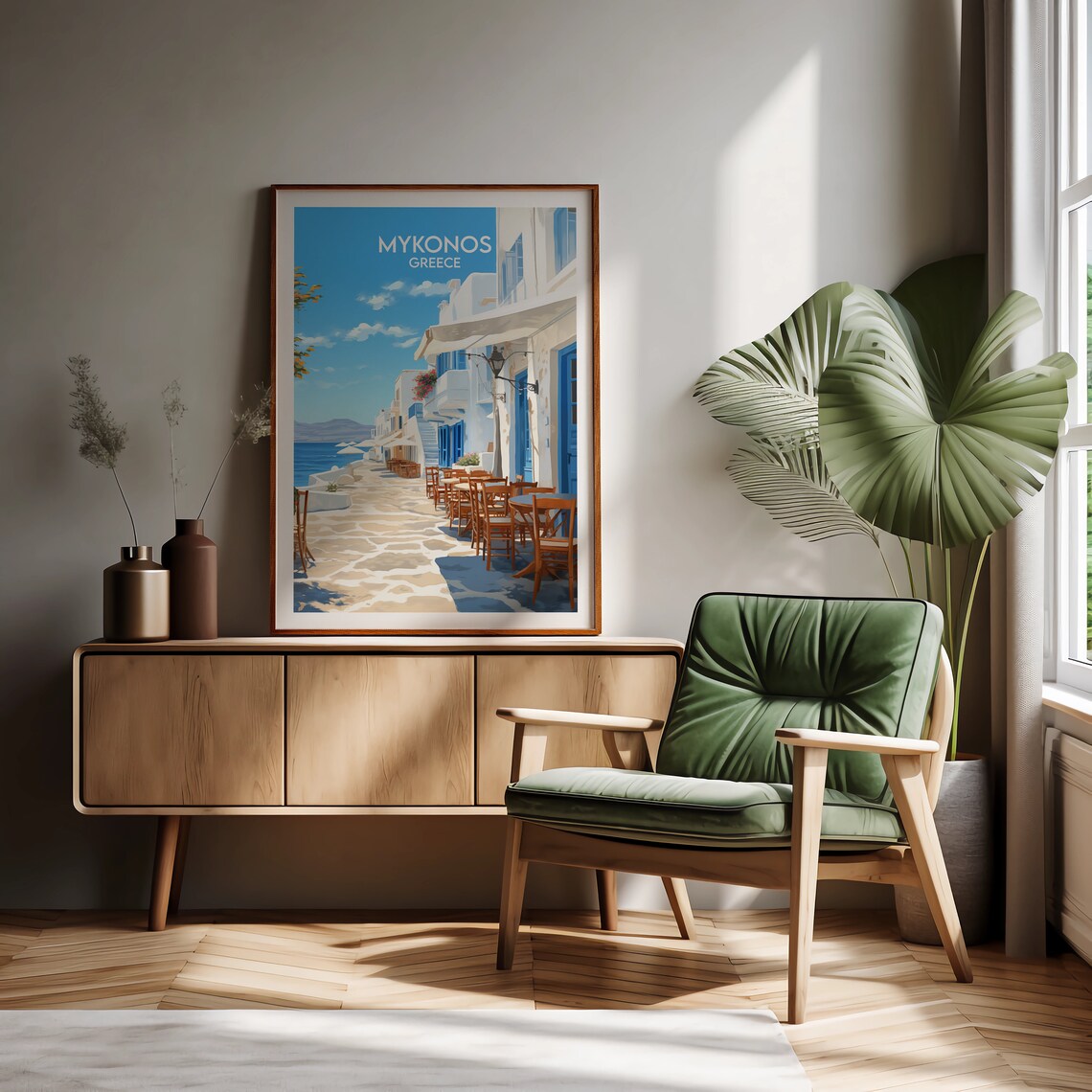Mykonos Travel Poster, Greece Custom Personalised - Image 3