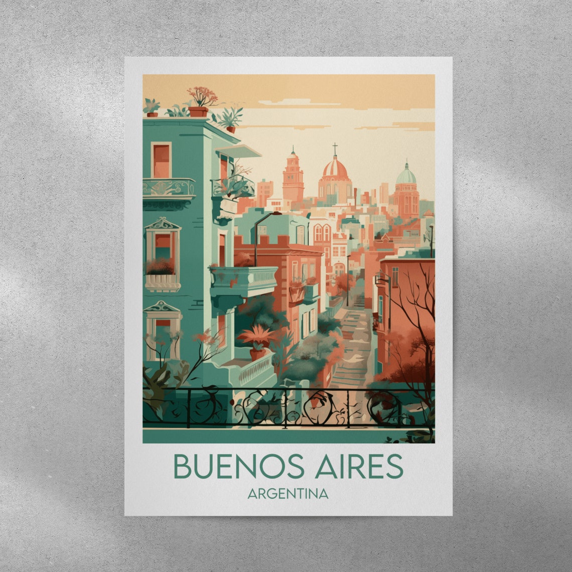 Buenos Aires Travel Print Argentina Poster Custom Personalised Wedding Birthday Gift - Image 3