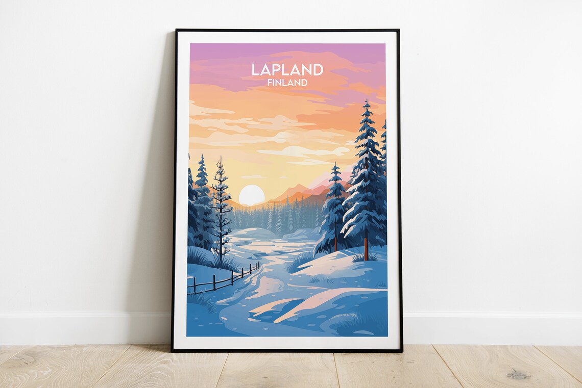 Lapland Travel Poster, Finland Custom Personalised