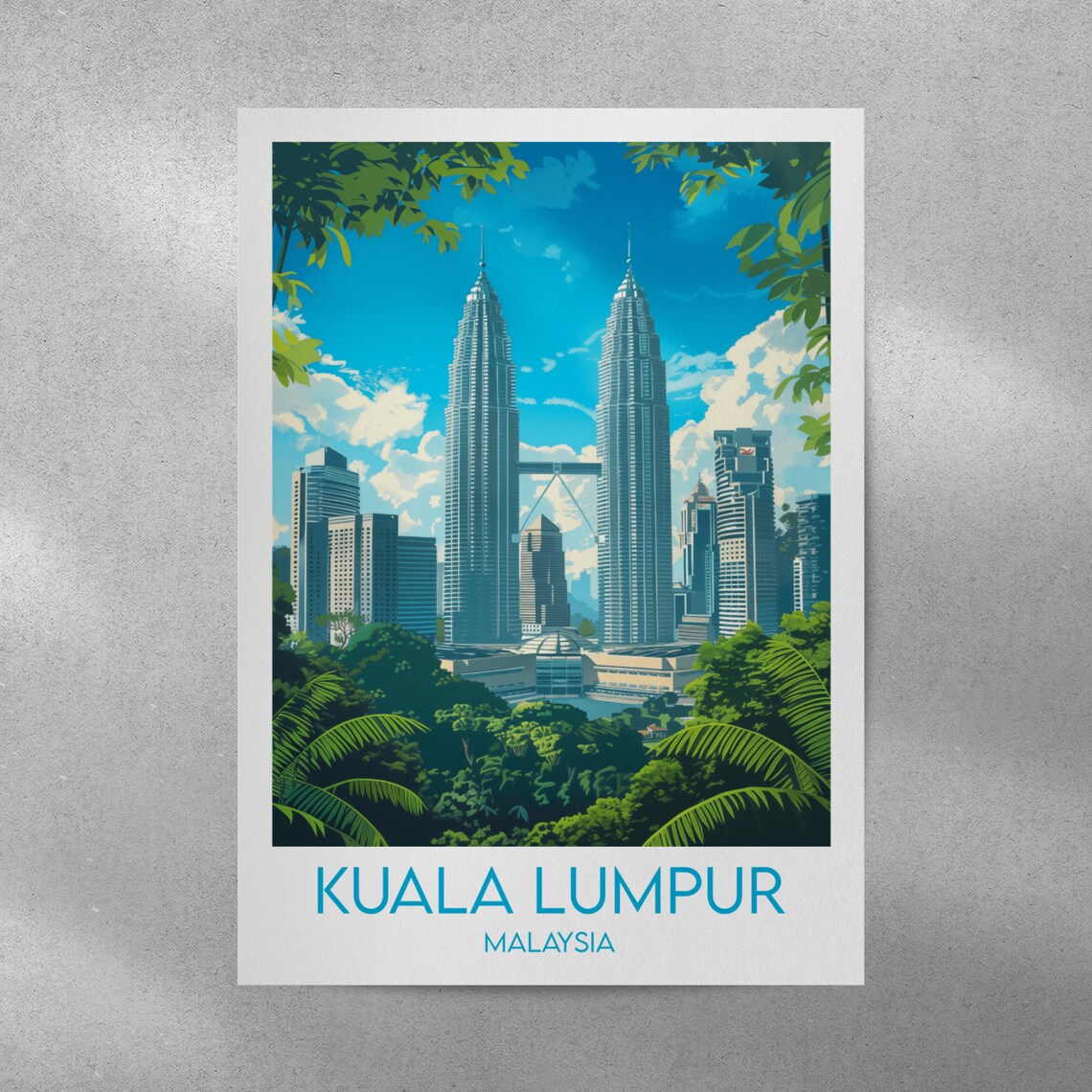 Kuala Lumpur Travel Poster, Malaysia Custom Gift - Image 4