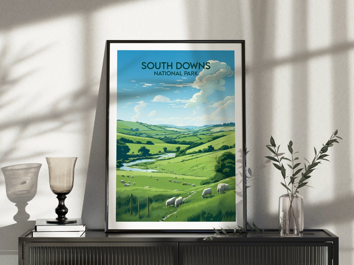 South Downs National Park Travel Poster, England UK - Image 4