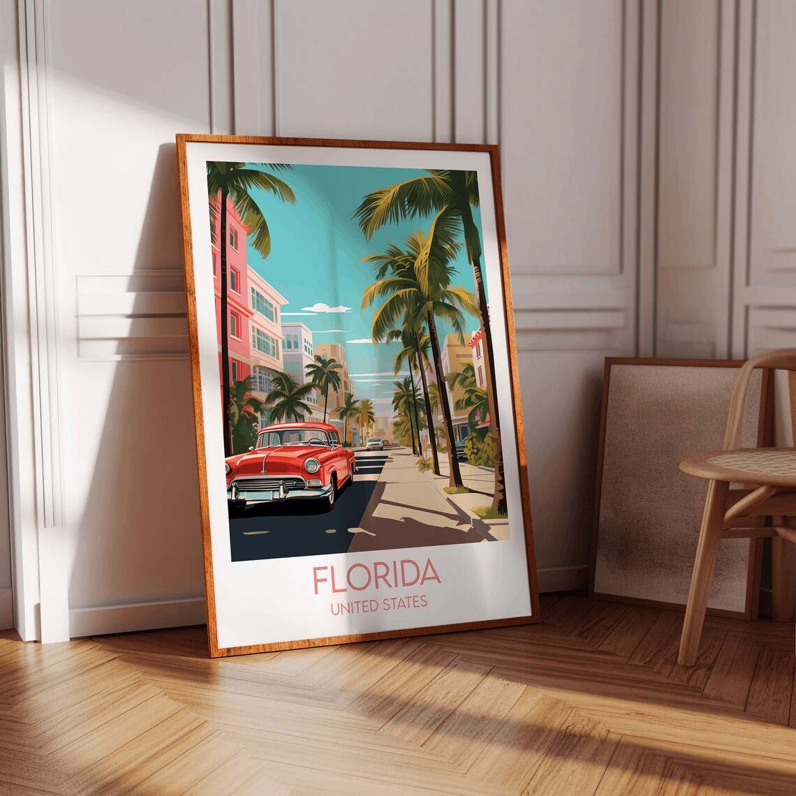 Florida Travel Poster, Custom Personalised Art Print - Image 3
