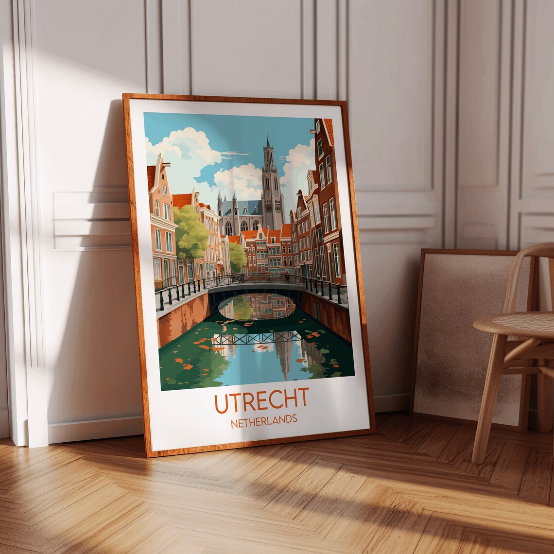Utrecht Netherlands Canal Cityscape Retro Vintage Travel Poster - Image 4