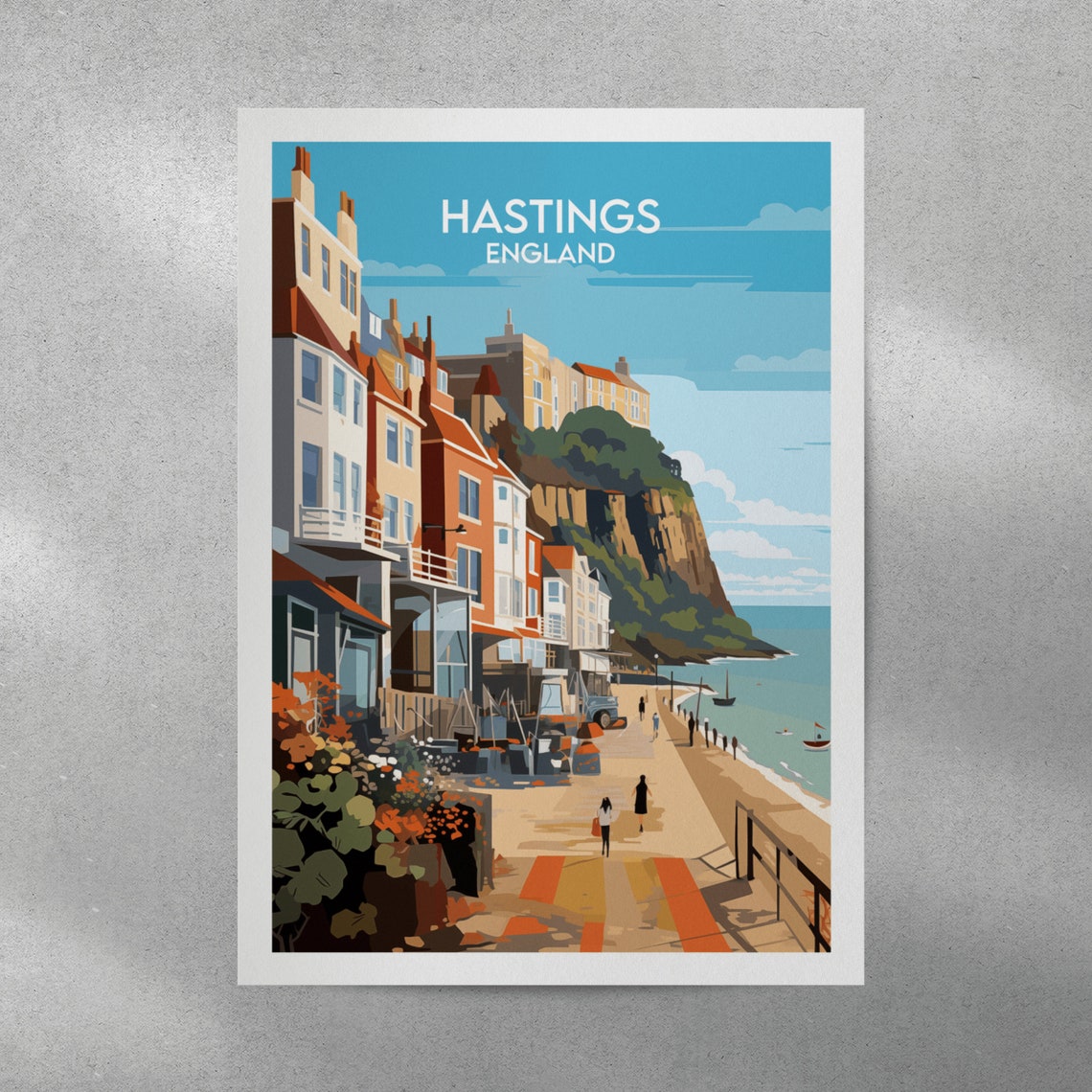 Hastings England Seaside Promenade Beach Coast Travel Poster - Image 5
