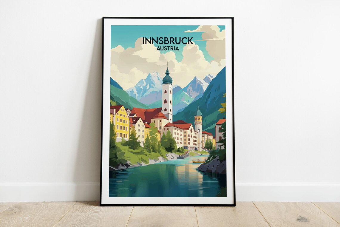 Innsbruck Travel Poster, Austria Custom Gift