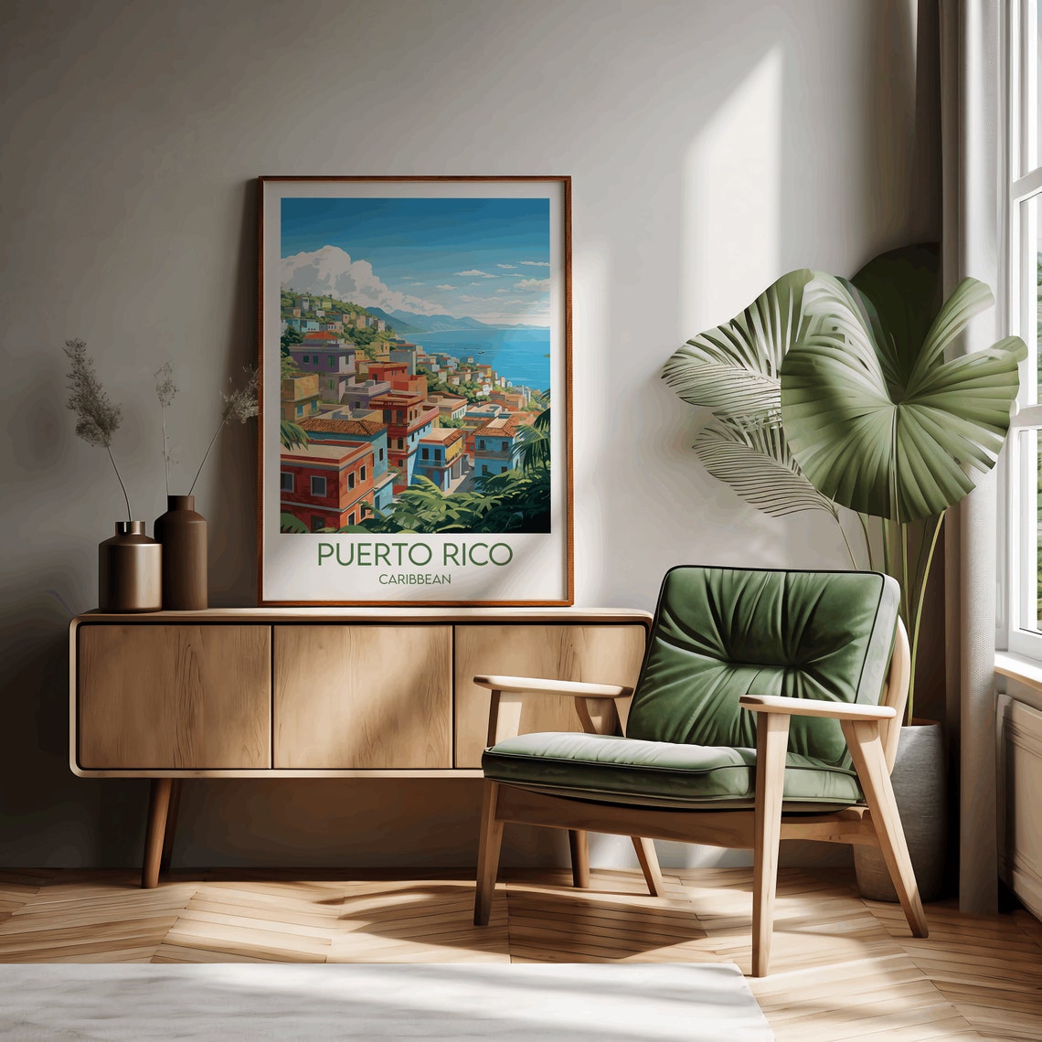 Puerto Rico Travel Print Caribbean Poster Custom Personalised Wedding Birthday Gift - Image 2