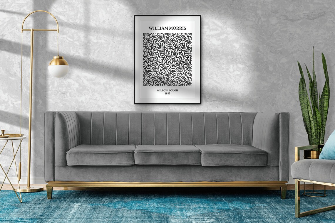 William Morris Willow Bough Black and White Art Print - Image 2