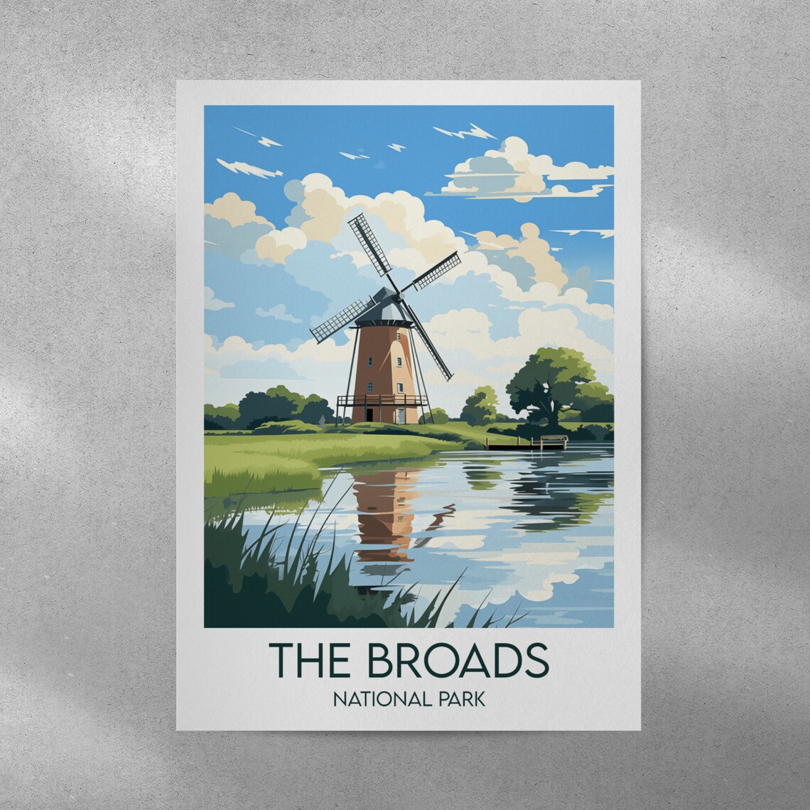 Norfolk Broads National Park Travel Poster, England UK - Image 3