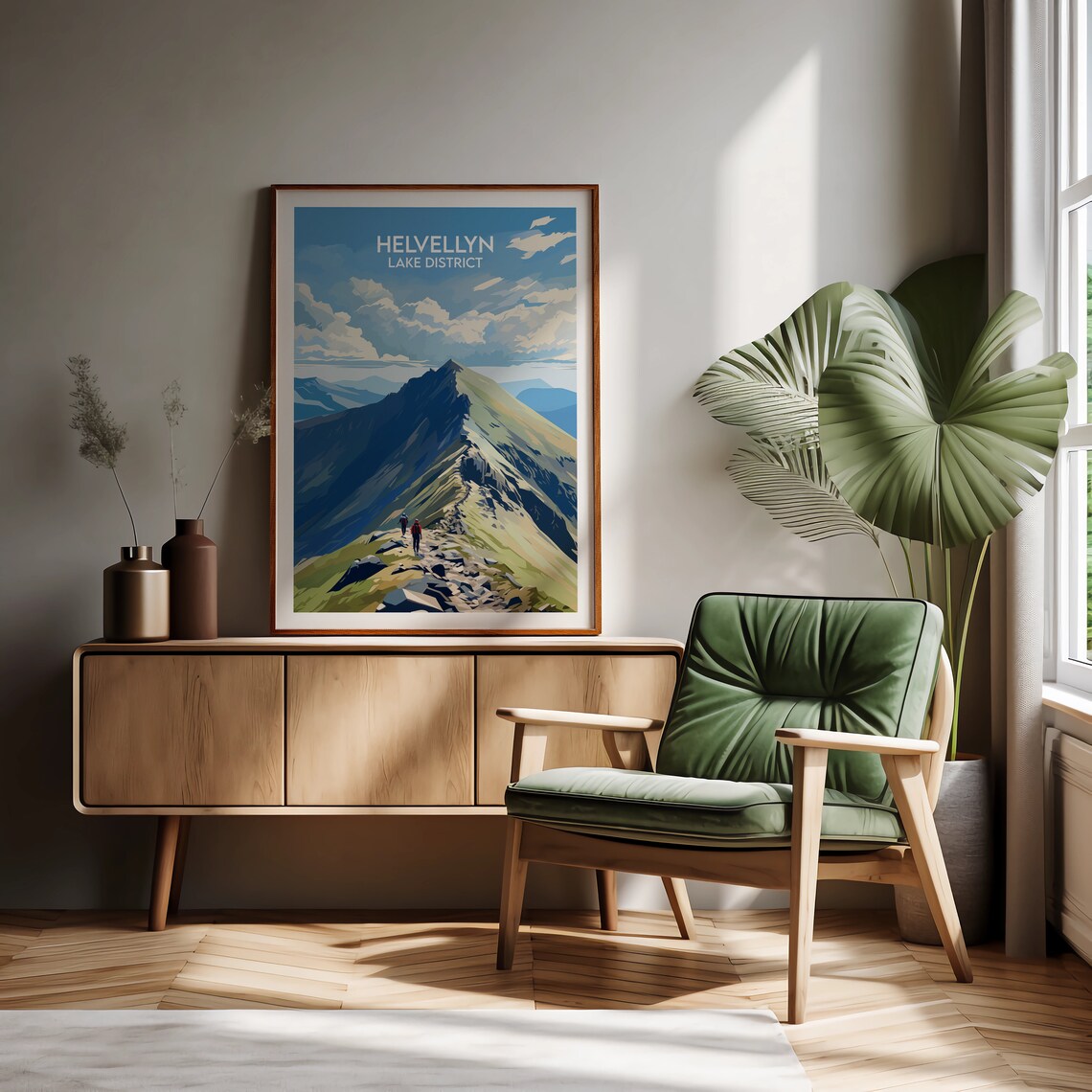 Helvellyn Travel Poster, Lake District Place Print - Image 2