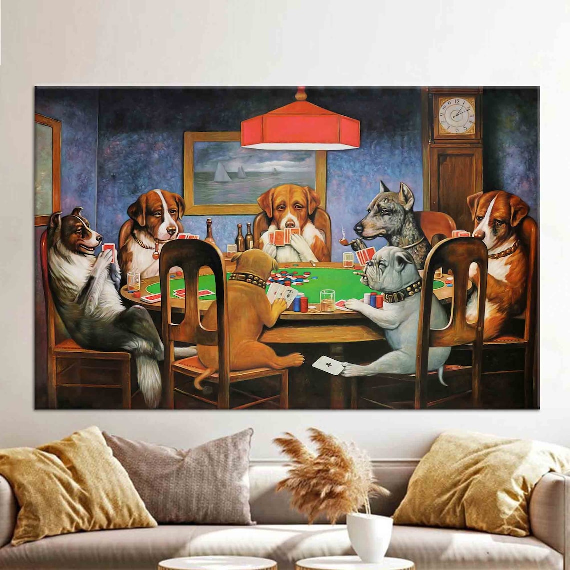 Dogs Playing Poker Vintage Humorous Dog Art Print