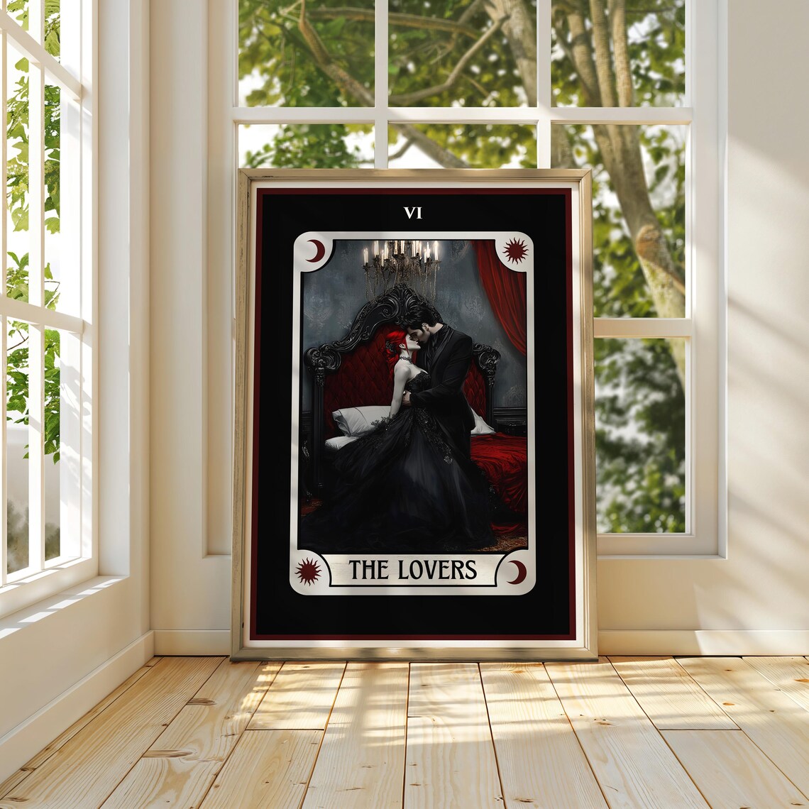 Dark Romance Vampire Lovers Tarot, Gothic Bedroom Art - Image 4