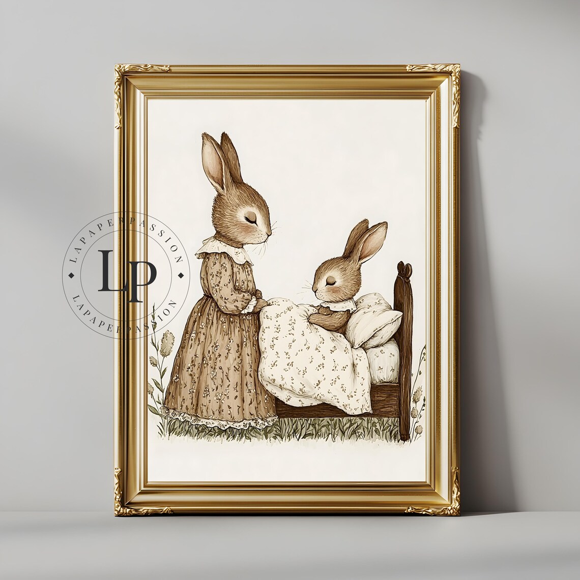 Rabbit Nursery Print, Vintage Antique Nursery Decor - Image 2