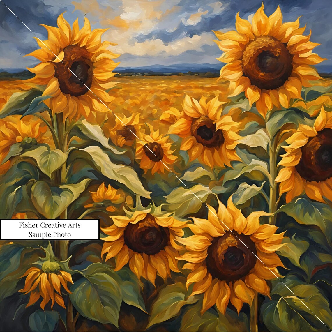 Sunflower Oil-Painting Style Art Print, Kitchen - Image 4