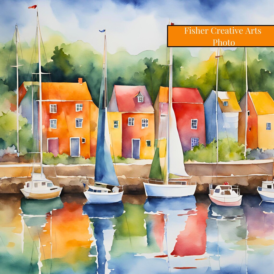 Watercolor Sailboats Beach Art Print, Coastal Decor - Image 4