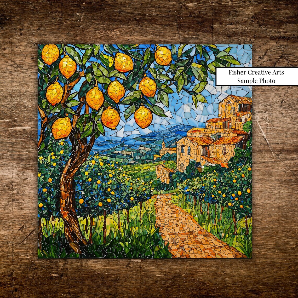 Mosaic Lemon Tree Amalfi Coast Wall Art Print