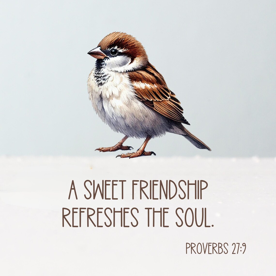 A Sweet Friendship Refreshes the Soul Proverbs 27:9 Sparrow Print - Image 4