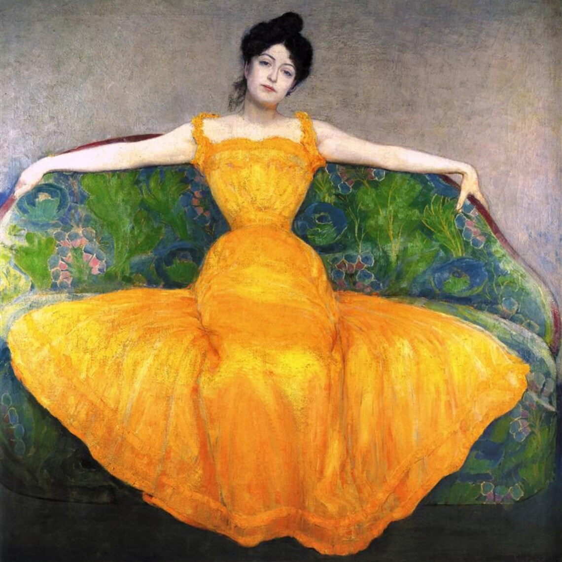 Max Kurzweil Woman in Yellow Dress 1899 Vienna Classic Art Print - Image 5