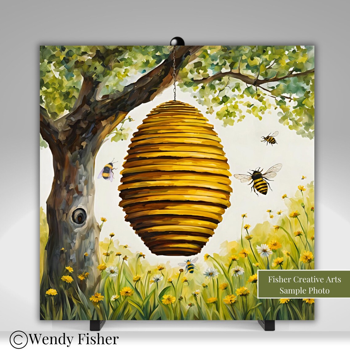 Whimsical Beehive Kitchen Decor Art Print, Honeybee - Image 5