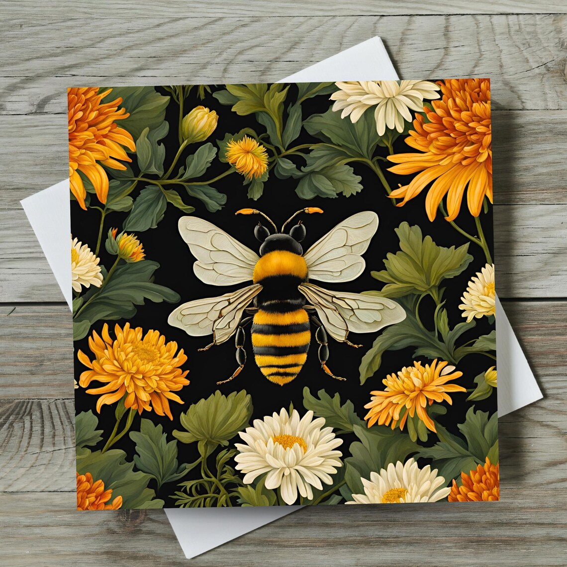 William Morris Inspired Floral Bee, Art Nouveau Poster - Image 3
