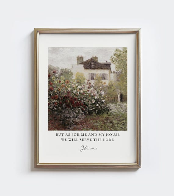 As For Me My House Scripture Art, Farmhouse Decor