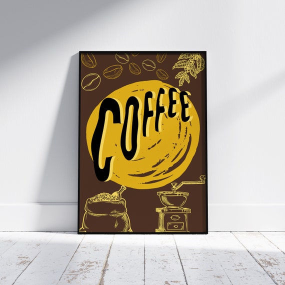 Coffee Poster Kitchen Wall Art Coffee Wall Art Coffee Lover Gift Coffee Poster Wall Print Coffee Shop Decor