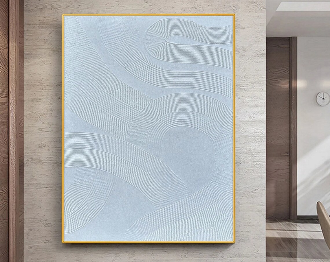 White Minimalist Abstract Oil Painting On Original White Textured Painting Large White Wall Art Wabi Sabi Large Abstract Wall Art