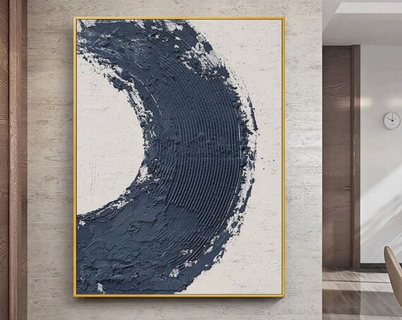 Original Blue White Abstract Painting Blue Textured Painting Blue White Minimalist Textured Wall Art Wabi Sabi Art Decor Minimalist Painting
