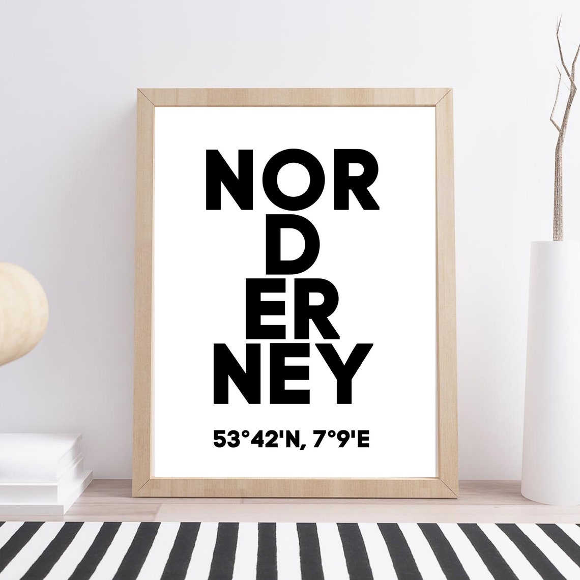 Norderney Island Germany Coordinates Typography North Sea Travel Print - Image 3