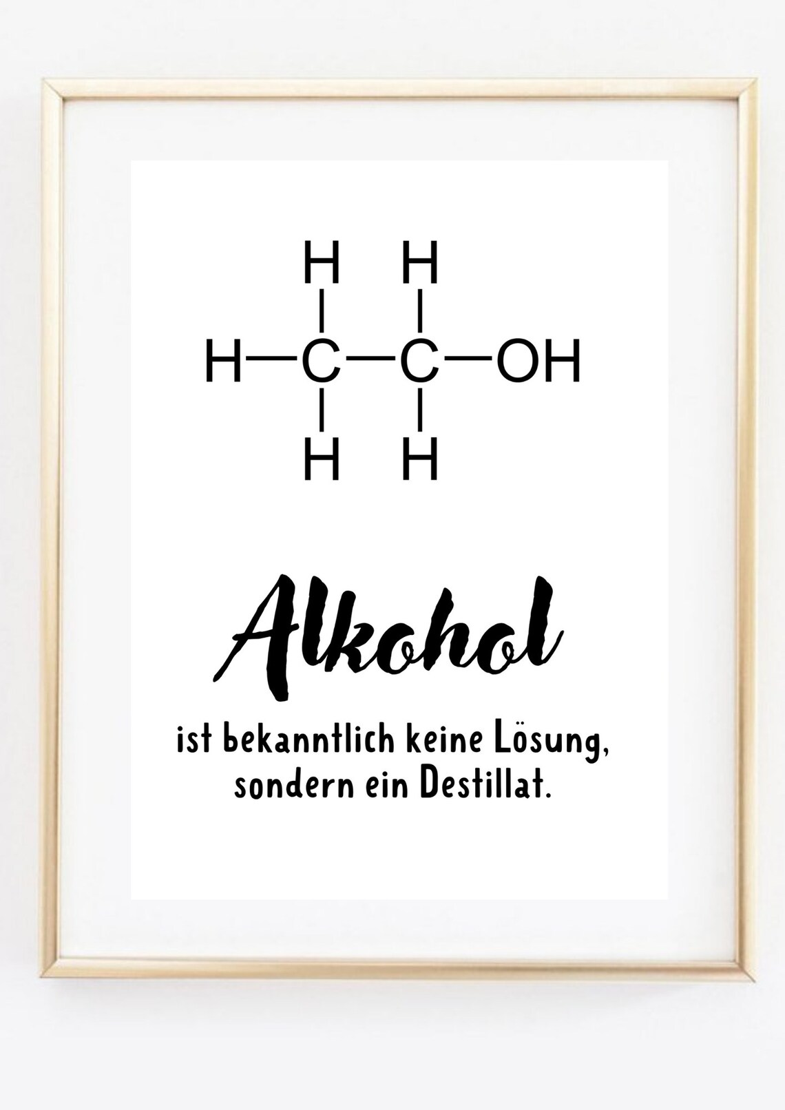 Alcohol Molecule Definition Chemistry Saying, Gift Print - Image 3