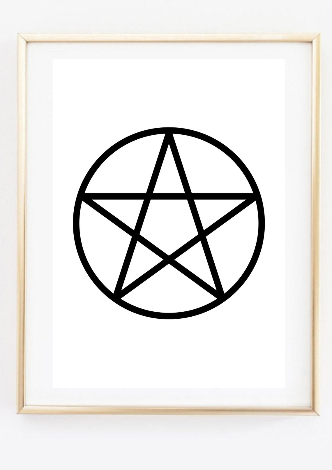 Pentagram Five Pointed Star Circle Occult Gothic Minimalist Art Poster - Image 3