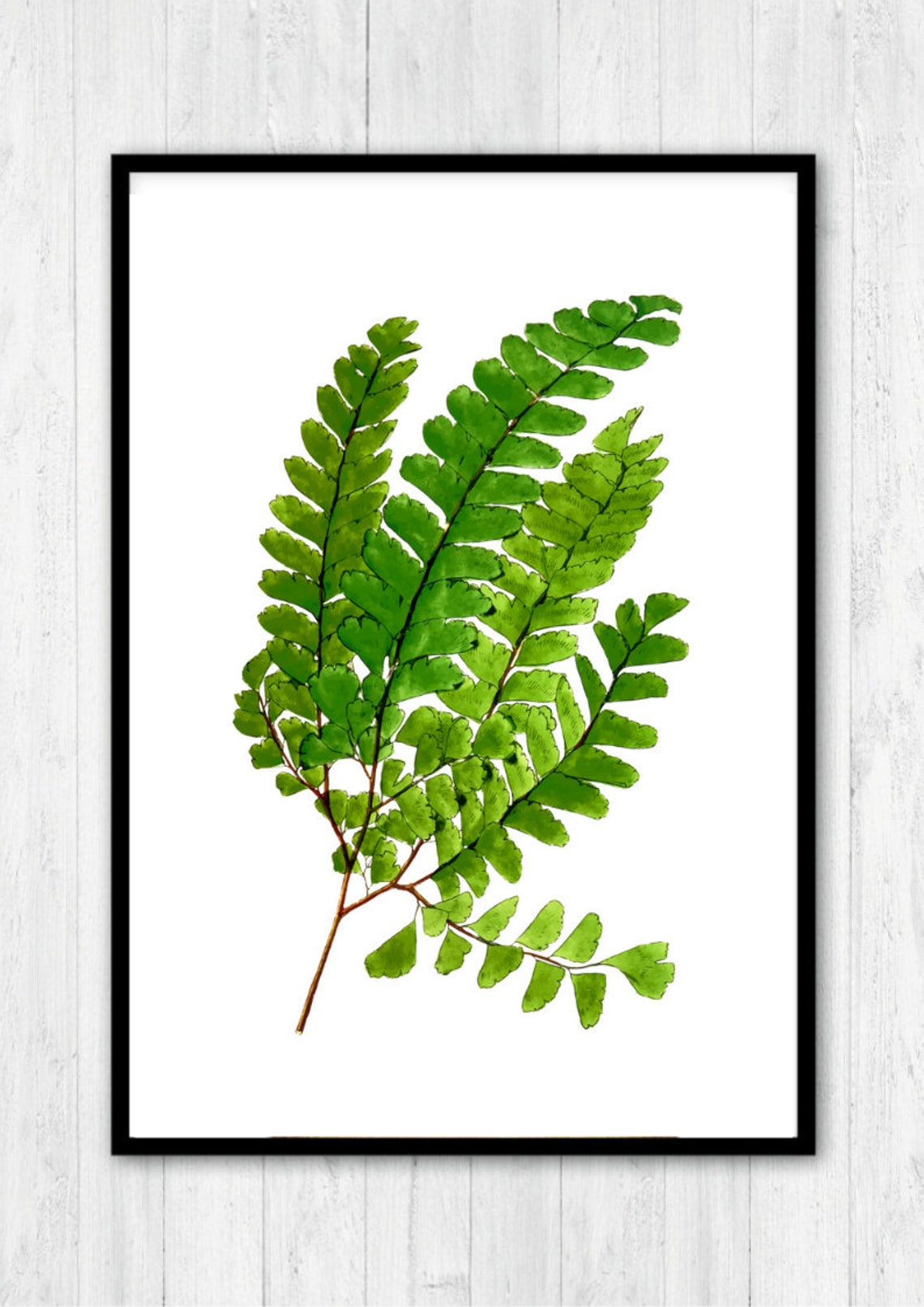 Green Fern Fronds Watercolor Painting Fresh Greenery Plant Wall Art - Image 2