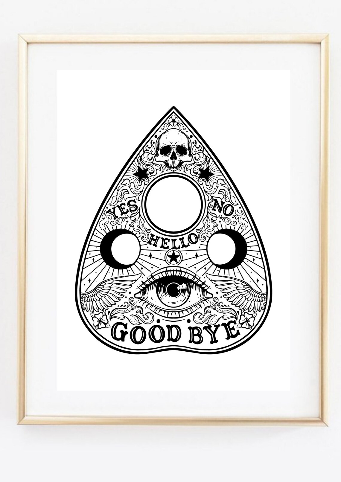 Din A4 Art Print Without Frame Ouija Brett Witchboard Wicca Witchs Board Witch Fortune Telling Esoteric Future Print Poster - Image 2
