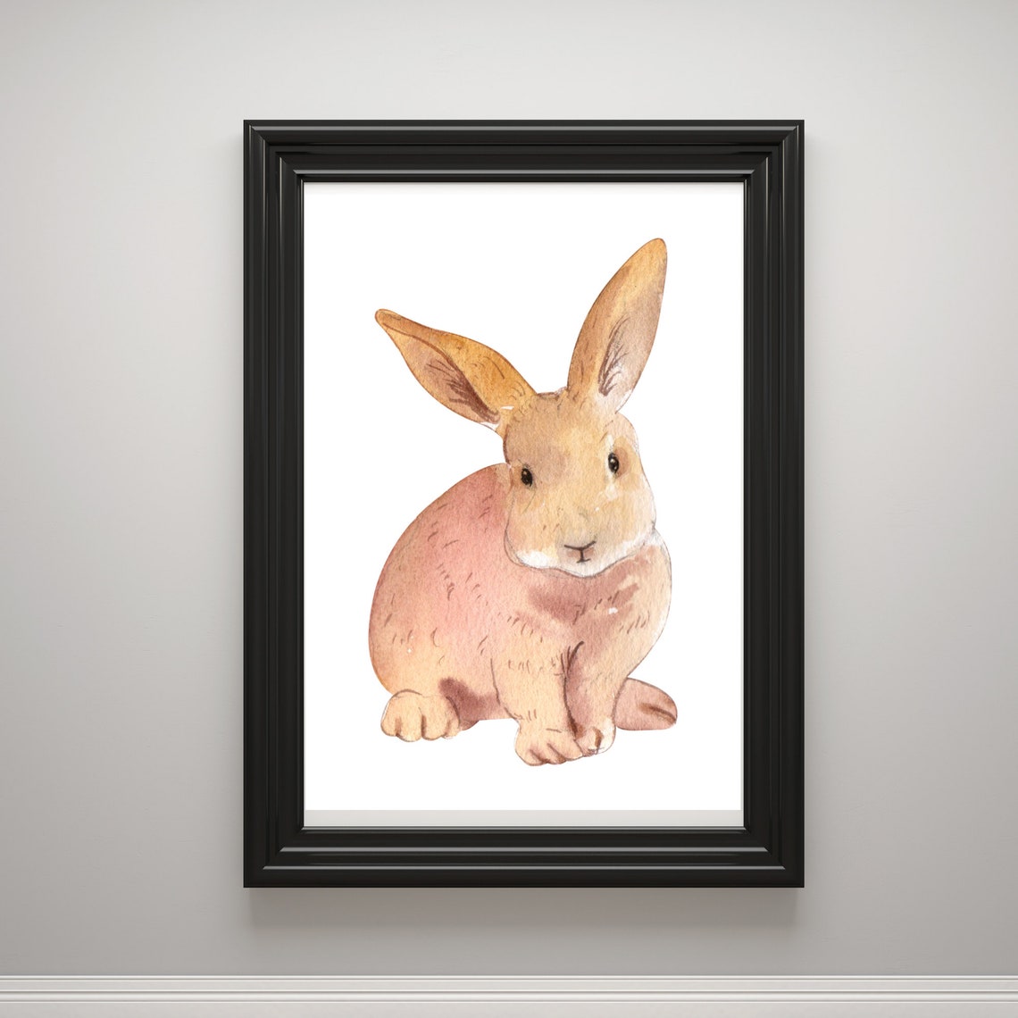 Din A4 Art Print Without Frame Cute Bunny Rabbit Rabbit Nature Watercolor Print Poster Picture - Image 2