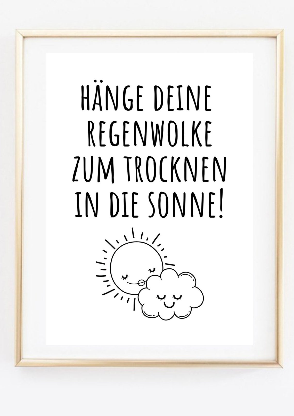 Hang Your Rain Cloud in the Sun German Optimism Quote Wall Art Print - Image 3