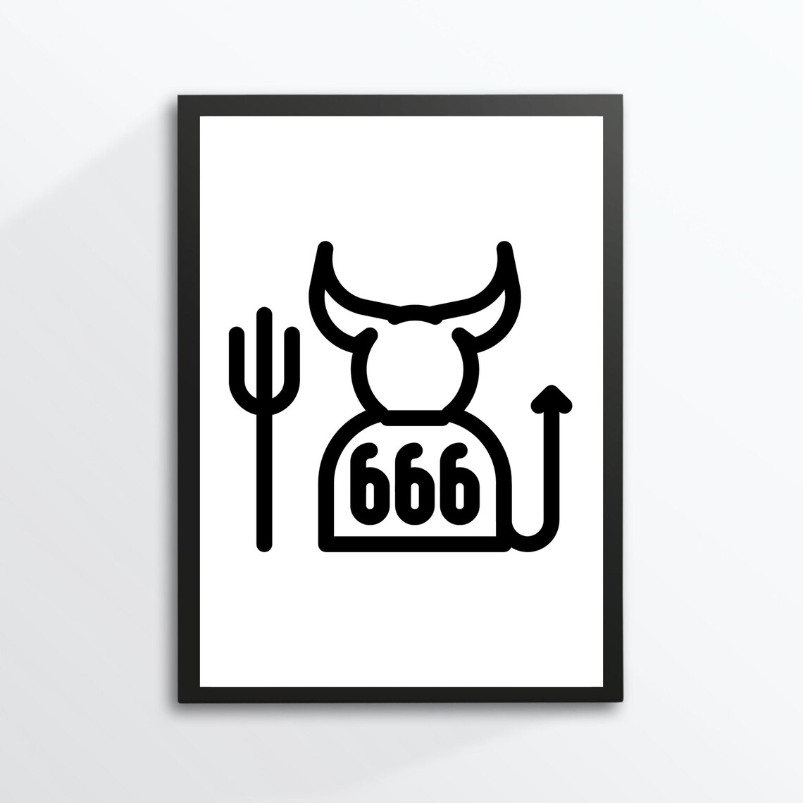 Lucifer Devil Satan Seal 666, Gothic Graphic Poster - Image 3