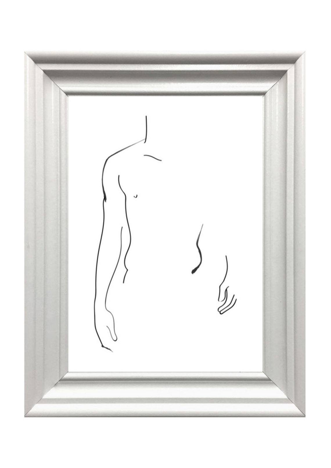 Minimalist Male Torso Line Drawing Abstract Body Sketch Poster - Image 3