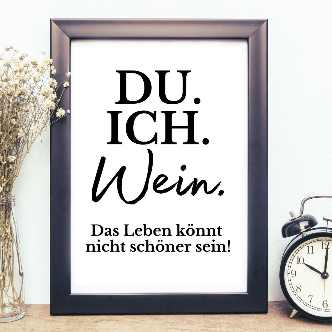 You Me Wine Life Beautiful German Wine Quote Kitchen Wall Art Print - Image 2