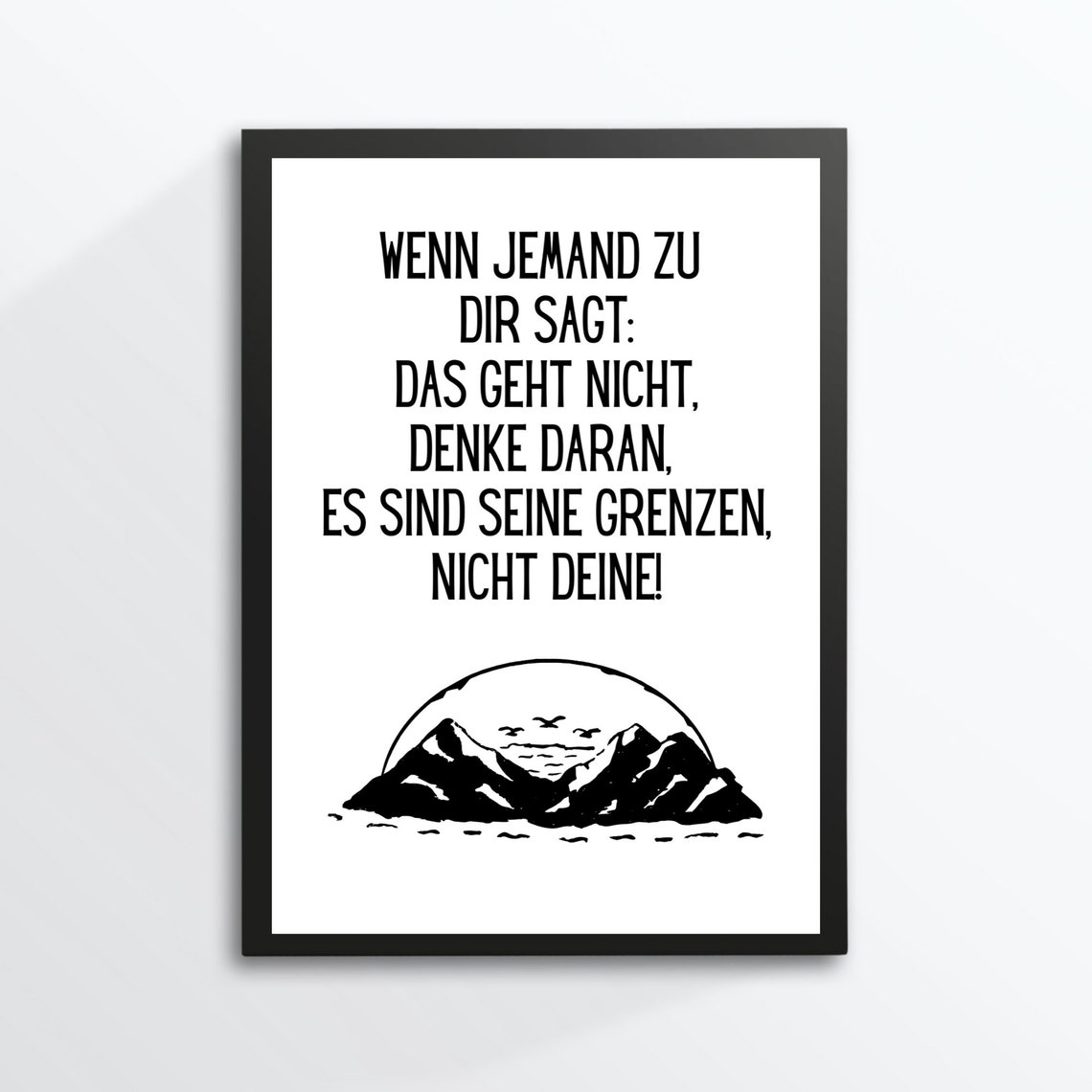 Din A4 Art Print Unframed Saying Overcoming Boundaries Courage Encouragement Motivation Optimism Image Poster Gift