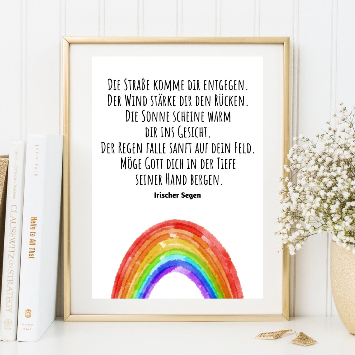 Din A4 Art Print Without Frame Irish Blessing Blessing Saying God Gift Birth Baptism Confirmation Communion Faith Poster Image - Image 2