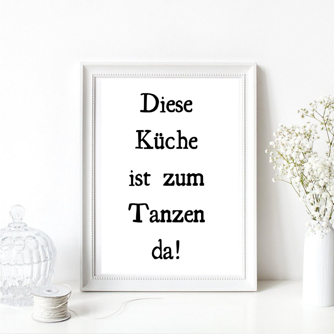 Din A4 Art Print Unframed Saying This Kitchen Is There For Dancing Dancing Kitchen Joy Happiness Typography Image Poster Gift