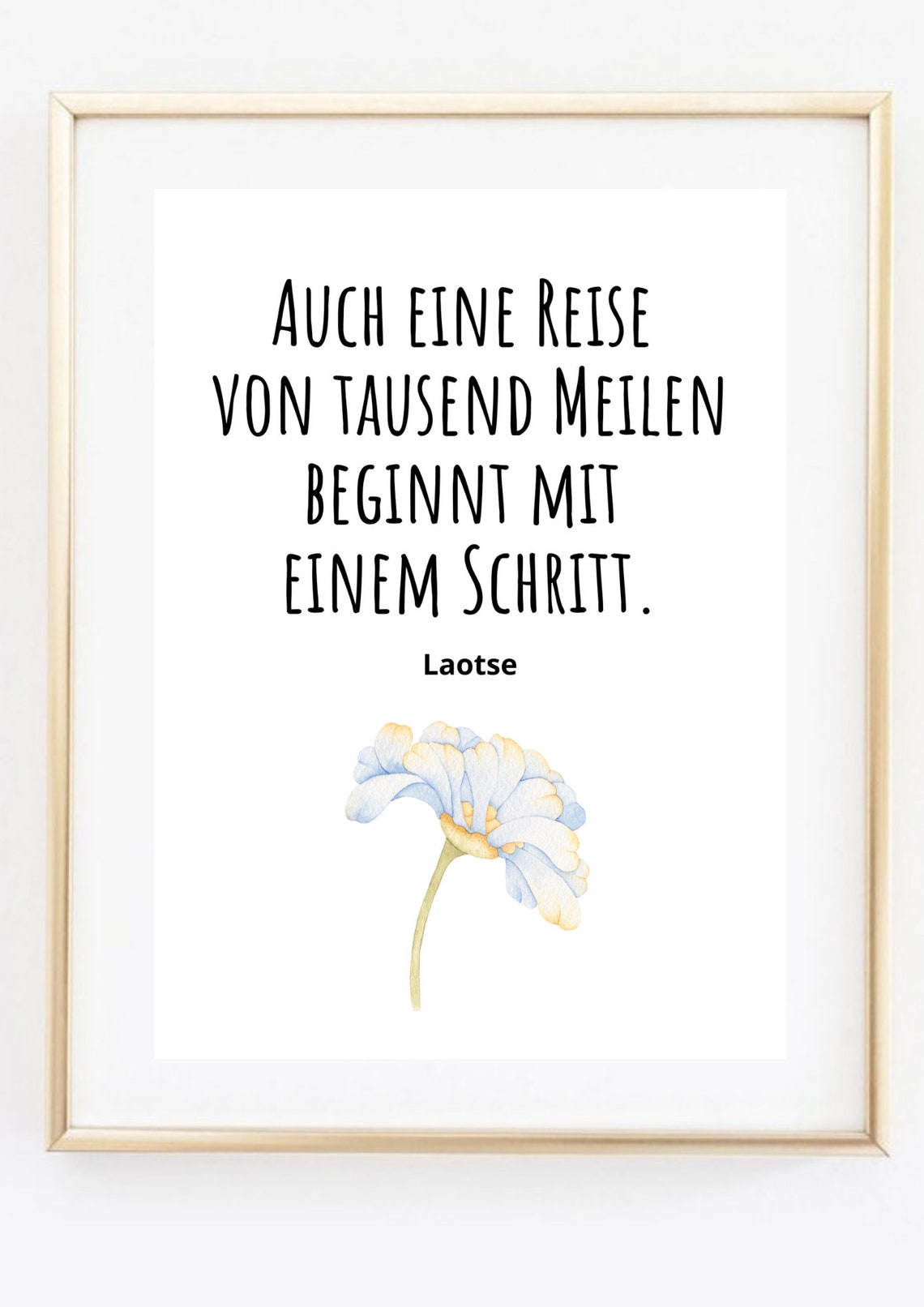 Lao Tzu Journey Thousand Miles Quote German Motivational Wall Poster - Image 3