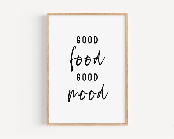 Kitchen Wall Art Printable Cute Kitchen Wall Art Good Food Food Mood Trendy Cooking Art Kitchen Prints Modern Decor