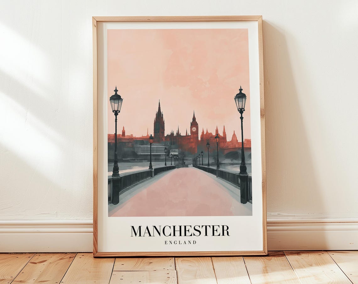 London Big Ben Parliament Bridge Retro Warm Dreamy Retro Travel Poster