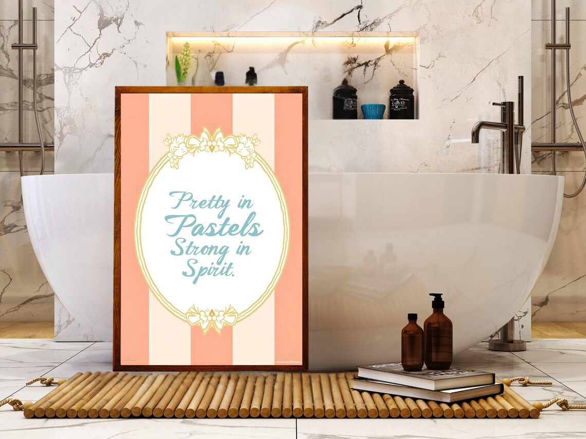 Pretty in Pastels Strong in Spirit Uplifting Quote Poster for Girls - Image 2
