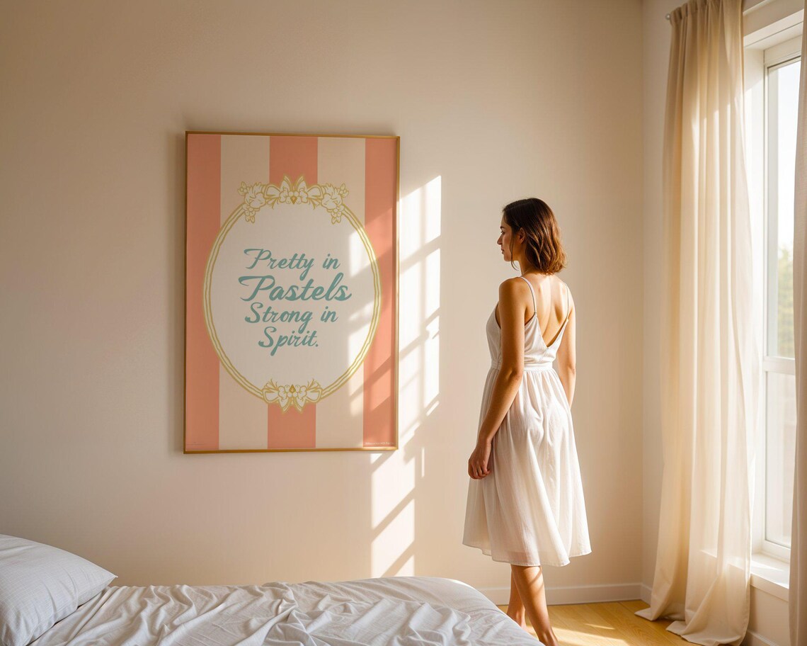 Pretty in Pastels Strong in Spirit Uplifting Quote Poster for Girls - Image 4
