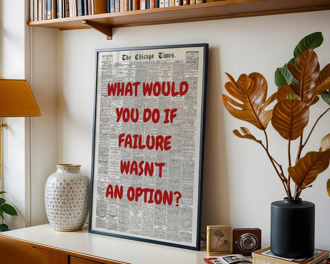 What Would You Do If Failure Wasnt An Option Red Quote Poster - Image 2