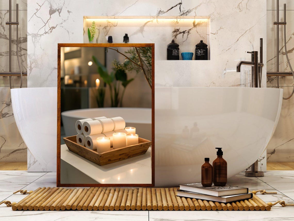 Bathroom Wall Art Modern Bathroom Decor Spa Bathroom Print Candle And Toilet Paper Art Relaxing Home Decor Zen Bathroom Art - Image 5