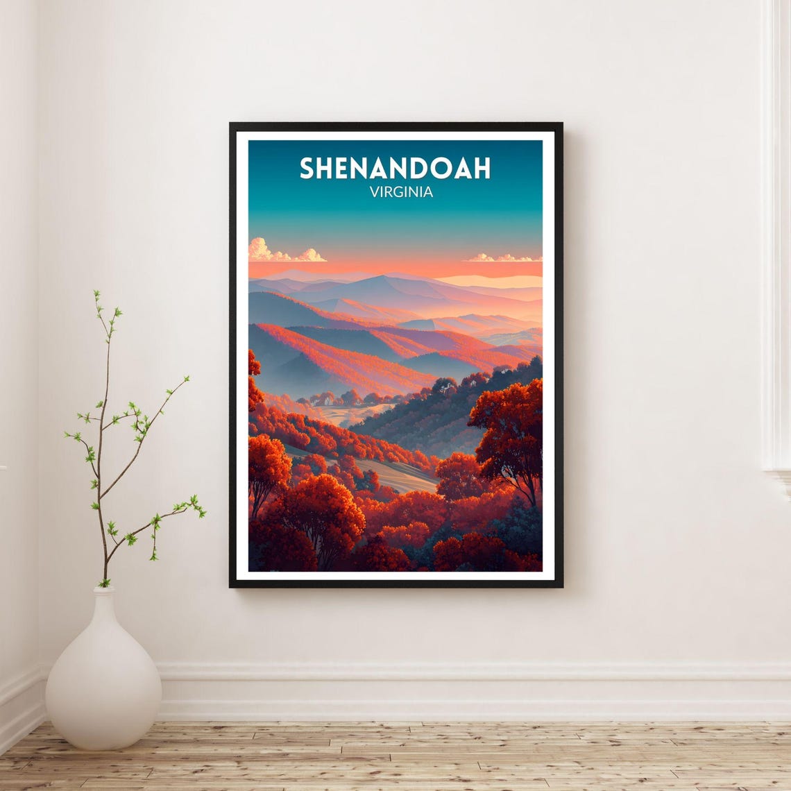 Shenandoah Virginia Blue Ridge Mountains Sunset Fall Colors Poster